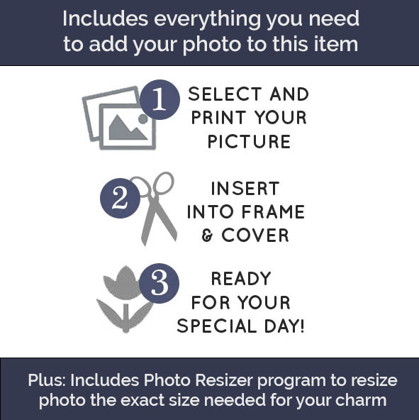 Bridal Wedding Bouquet Photo Charm Silver Picture Frame Memorial DIY