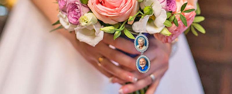 Photo Memorial Bouquet Charm for Wedding Remembrance-Loss of Loved