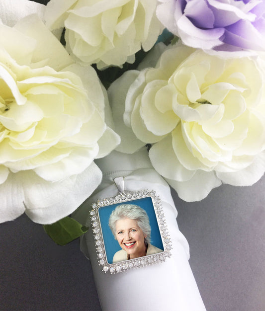 Customized Photo Charm for Bridal Memorial Bouquet - GetNameNecklace