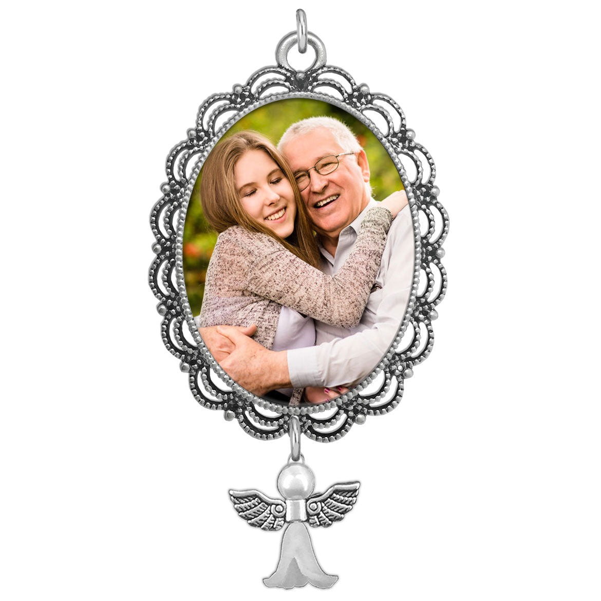 Wedding Bouquet Memorial Flowery Picture Charm w/ Guardian Angel